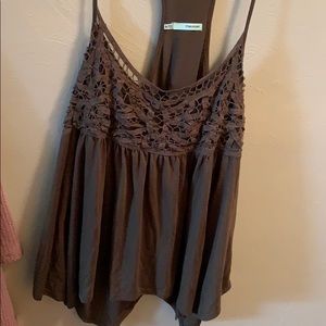 Olive green old navy racer back tank with lace